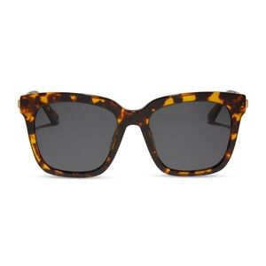 DIFF Eyewear Bella Tortoise Polarized Designer Square Sunglasses